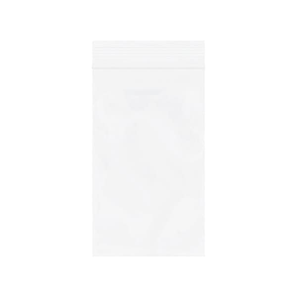 3 x 5'' - 2 Mil White Reclosable Poly Bags, 1000PK