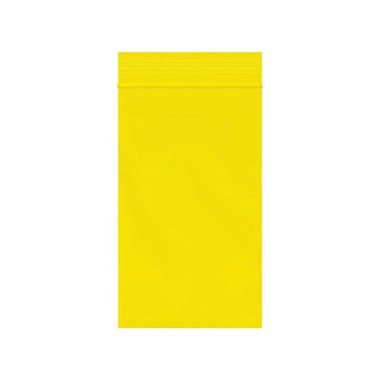 3 x 5'' - 2 Mil Yellow Reclosable Poly Bags, 1000PK