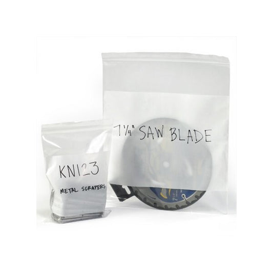 10 x 12'' - 6 Mil White Block Reclosable Poly Bags, 500PK