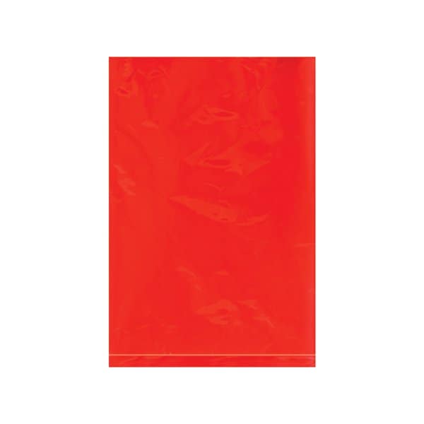 6 x 9'' - 2 Mil Red Flat Poly Bags, 1000PK