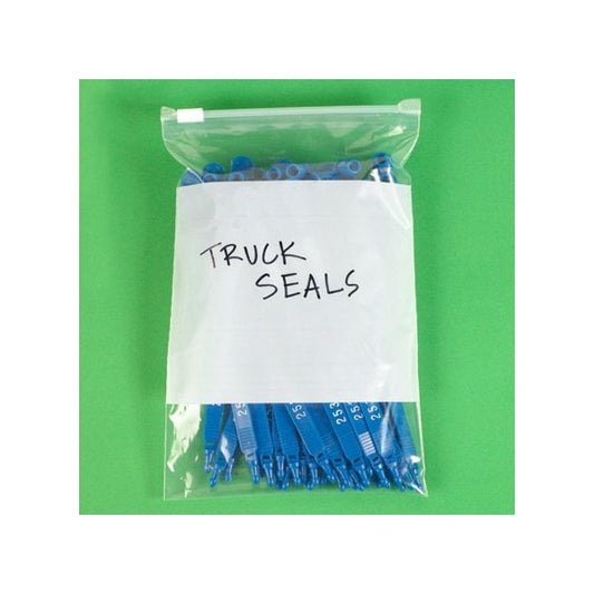 6 x 9'' - 3 Mil Slide-Seal Reclosable White Block Poly Bags, 100PK