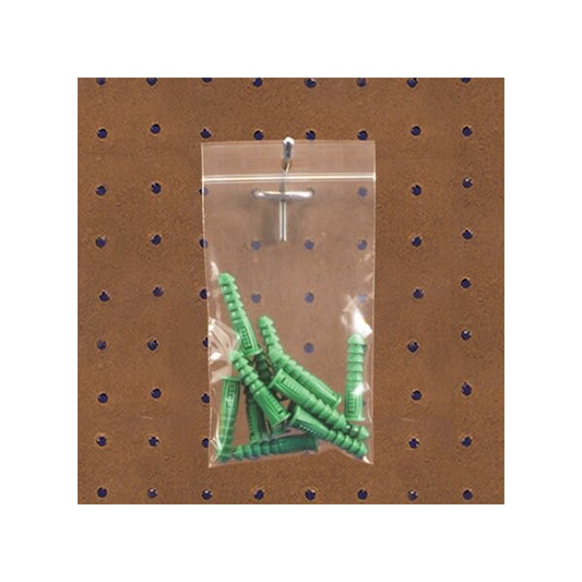 6 x 9'' - 2 Mil Reclosable Poly Bags w/ Hang Hole, 1000PK