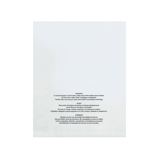 9 x 12'' - 1 Mil Flat Suffocation Warning Poly Bags, 1000PK