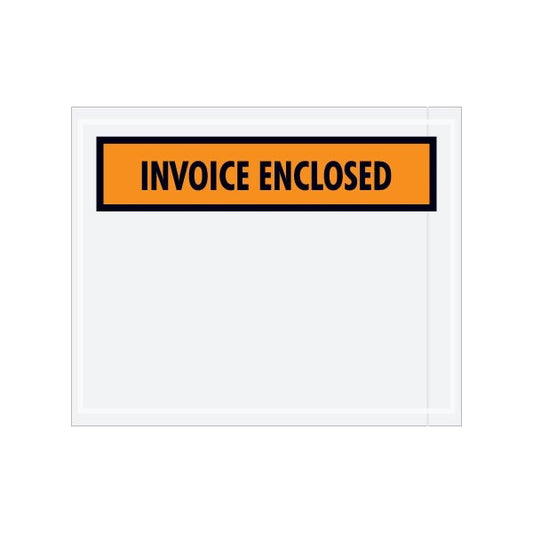 4-1/2 x 5-1/2'' Orange Panel-Face ''Invoice Enclosed'' Envelopes, 1000PK