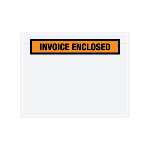 7 x 5-1/2'' Orange Panel-Face ''Invoice Enclosed'' Envelopes, 1000PK