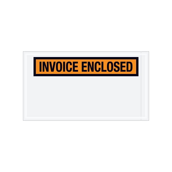 5-1/2 x 10'' Orange ''Invoice Enclosed'' Envelopes, 1000PK