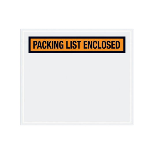 7 x 6'' Orange ''Packing List Enclosed'' Envelopes, 1000PK