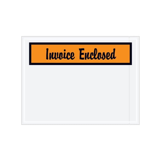 4-1/2 x 6'' Orange ''Invoice Enclosed'' Envelopes, 1000PK