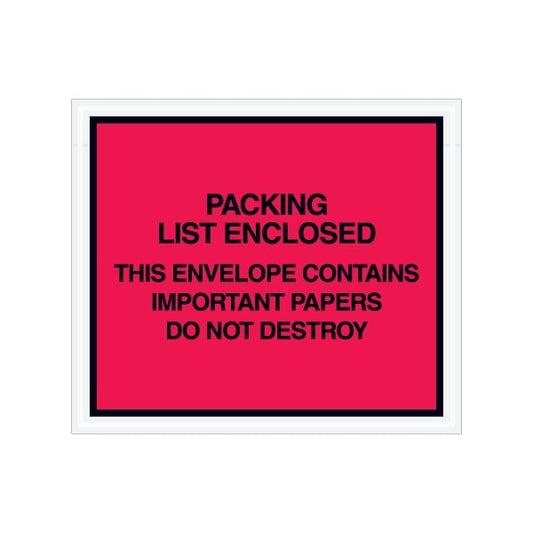 7 x 6'' Red ''Important Papers Enclosed'' Envelopes, 1000PK