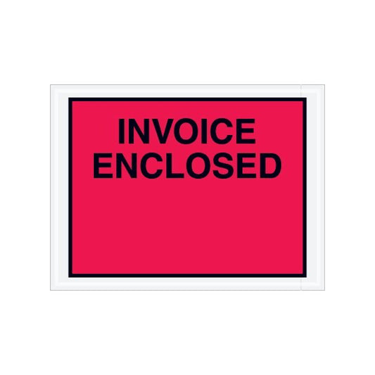4-1/2 x 6'' Red ''Invoice Enclosed'' Envelopes, 1000PK