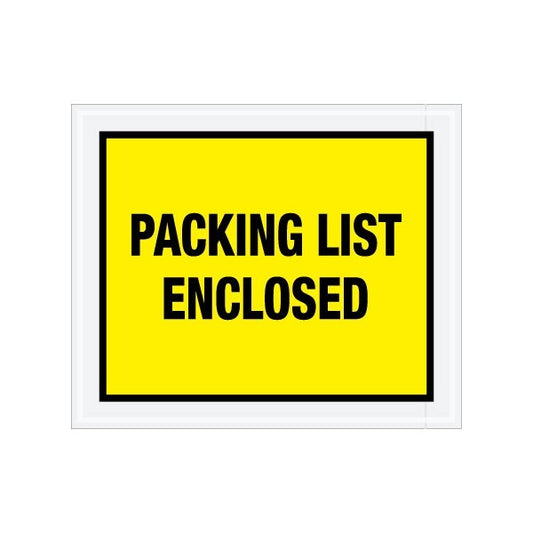 10 x 12'' Yellow Full-Face ''Packing List Enclosed'' Envelopes, 500PK