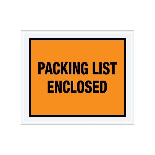 10 x 12'' Orange Full-Face ''Packing List Enclosed'' Envelopes, 500PK