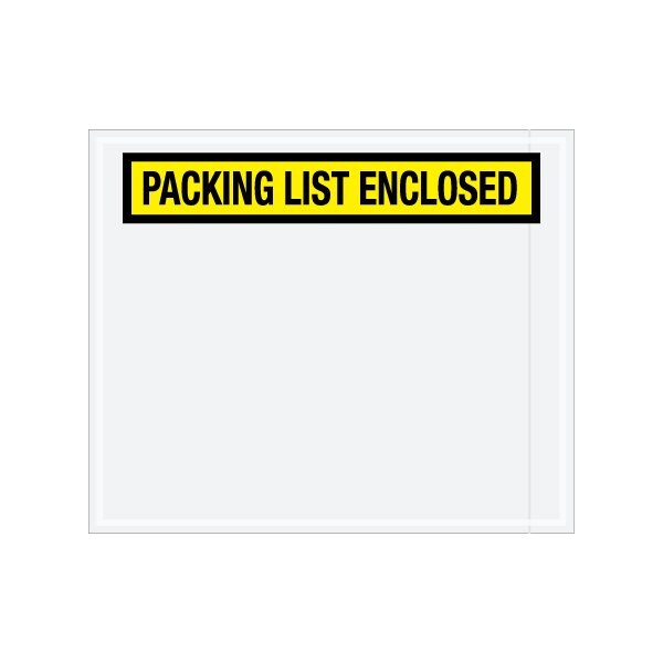 10 X 12'' Yellow Panel-Face ''Packing List Enclosed'' Envelopes, 500PK