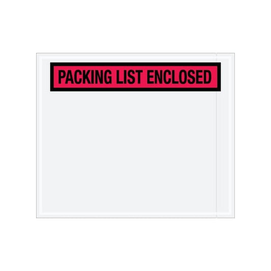 10 X 12'' Red Panel-Face ''Packing List Enclosed'' Envelopes, 500PK