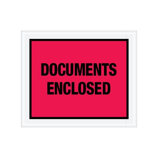 10 x 12'' Red ''Documents Enclosed'' Envelopes, 500PK