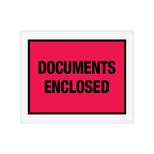 4-1/2 x 5-1/2'' Red ''Documents Enclosed'' Envelopes, 1000PK