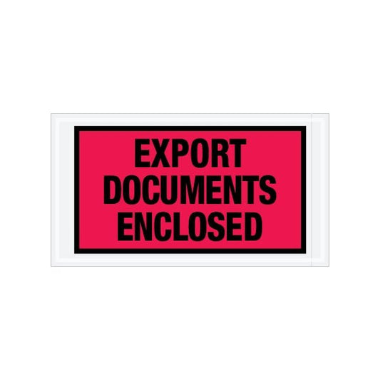 5-1/2 x 10'' Red ''Export Documents Enclosed'' Envelopes, 1000PK