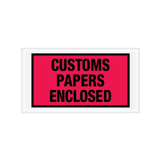 5-1/2 x 10'' Red ''Customs Papers Enclosed'' Envelopes, 1000PK