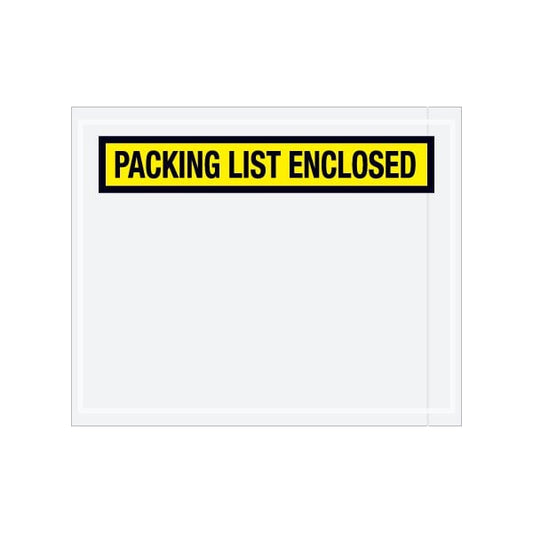 4-1/2 x 5-1/2'' Yellow Panel-Face ''Packing List Enclosed'' Envelopes, 1000PK