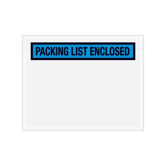 7 x 5-1/2'' Blue Panel-Face ''Packing List Enclosed'' Envelopes, 1000PK