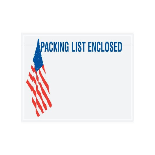 7 x 5-1/2'' U.S.A. Flag ''Packing List Enclosed'' Envelopes, 1000PK