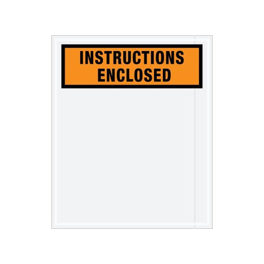 12 x 10'' Orange ''Instructions Enclosed'' Envelopes, 500PK