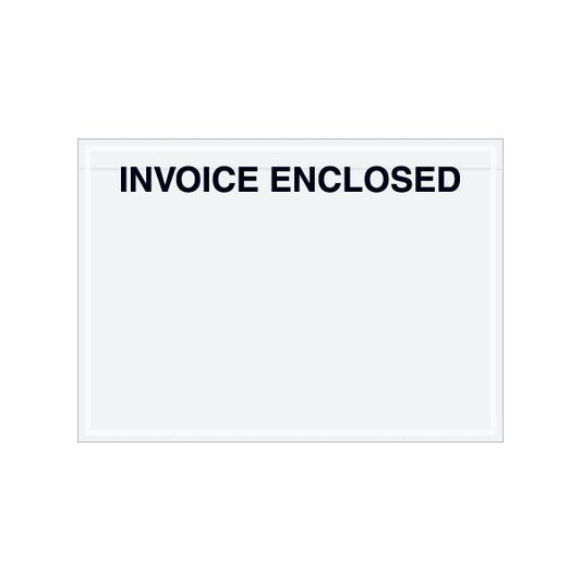 7 x 5'' Clear Face ''Invoice Enclosed'' Envelopes, 1000PK
