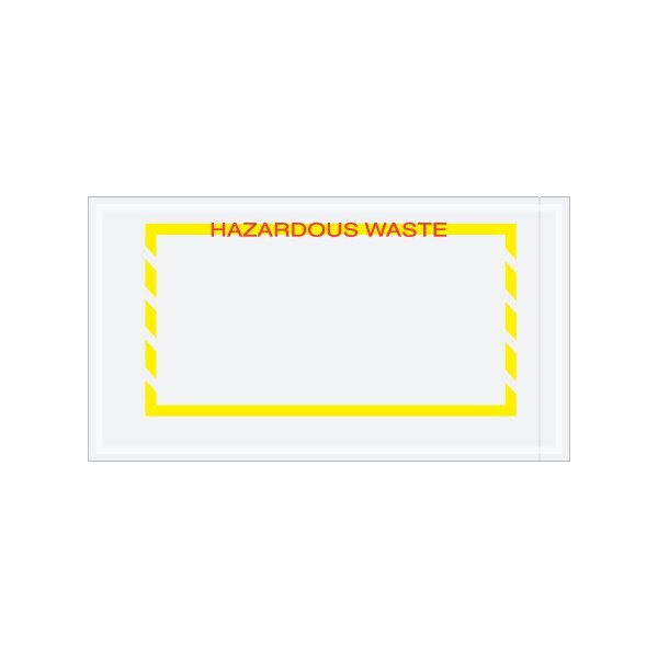 5-1/2 x 10'' Yellow Border ''Hazardous Waste'' Document Envelopes, 1000PK