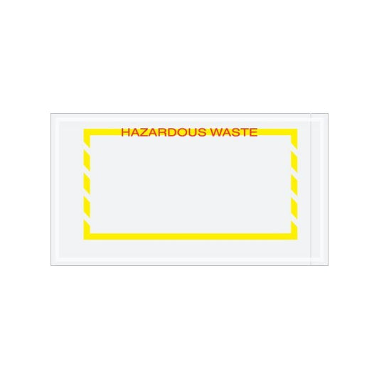 5-1/2 x 10'' Yellow Border ''Hazardous Waste'' Document Envelopes, 1000PK