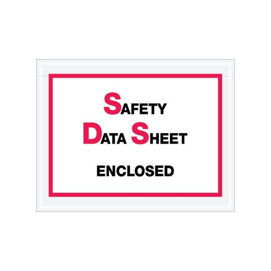 6-1/2 x 5'' ''Safety Data Sheet Enclosed'' SDS Envelopes, 1000PK