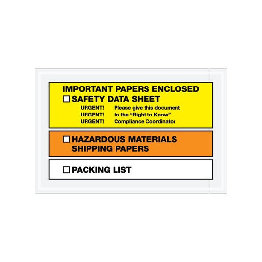 6-1/2 x 10'' ''Important Papers Enclosed'' SDS Envelopes, 1000PK