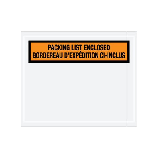 4-1/2 x 5-1/2'' Bilingual Packing List Envelopes English/French, 1000PK