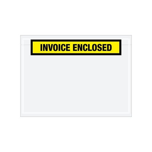 7-1/2 x 5-1/2'' Yellow ''Invoice Enclosed'' Envelopes, 1000PK