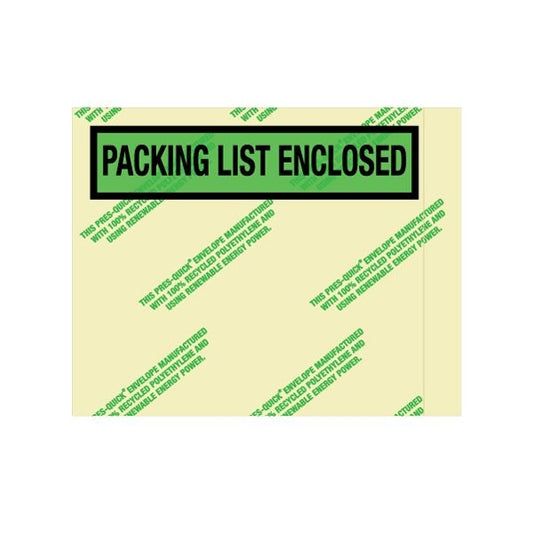 7 x 5-1/2'' Environmental ''Packing List Enclosed'' Envelopes, 1000PK