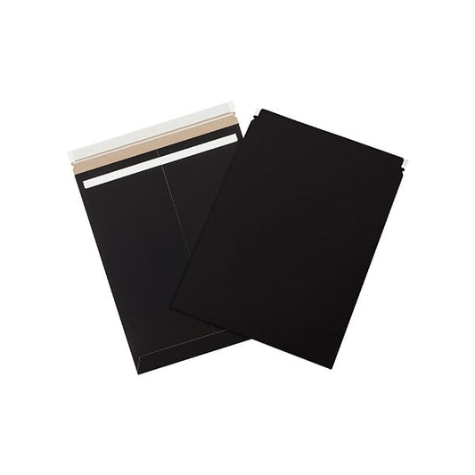 17 x 21'' Black Self-Seal Stayflats Plus Mailers, 100PK