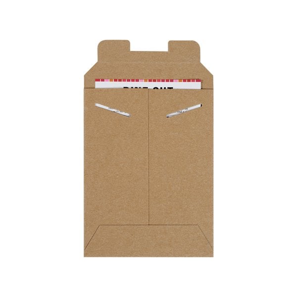 6 x 8'' Kraft Stayflats Mailers, 100PK