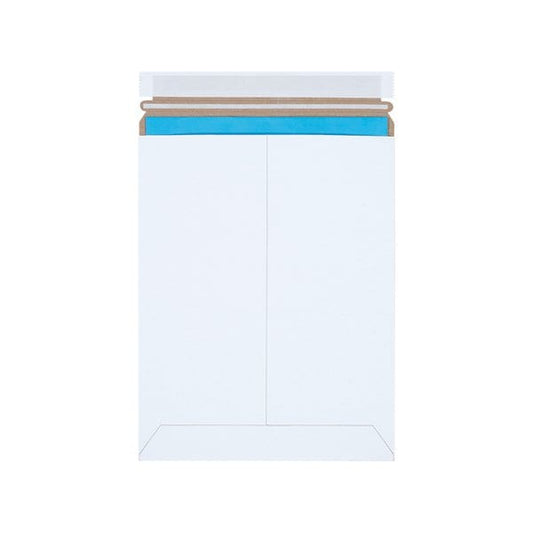 9 x 11-1/2'' White Self-Seal Stayflats Plus Mailers, 100PK