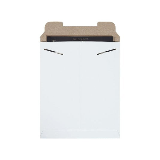 11 x 13-1/2'' White Stayflats Mailers, 100PK