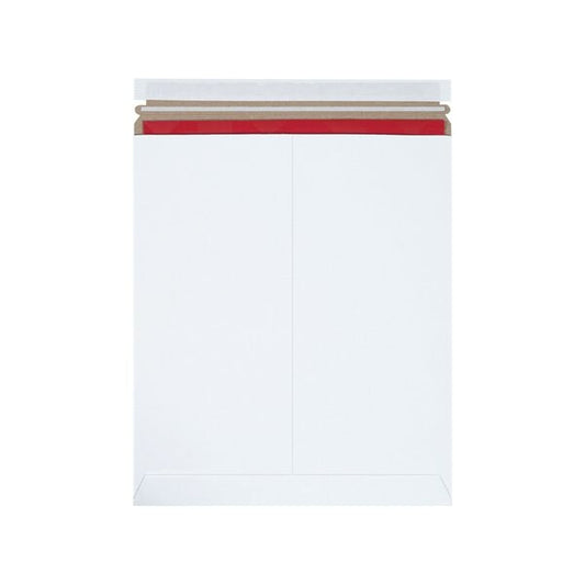 12 3/4 x 15'' White Self-Seal Stayflats Plus Mailers, 100PK