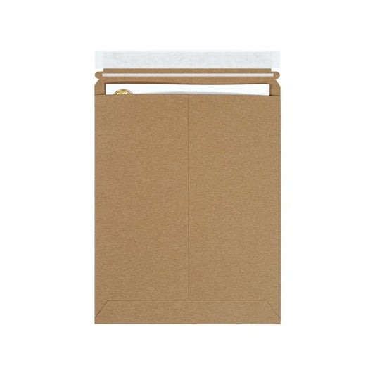 9 3/4 x 12 1/4'' Kraft Self-Seal Stayflats Plus Mailers, 100PK
