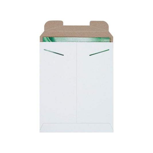 9 3/4 x 12 1/4'' White Stayflats Mailers, 100PK