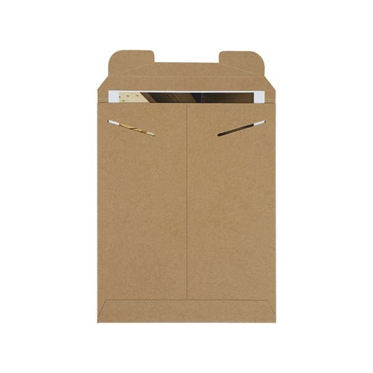 9 3/4 x 12 1/4'' Kraft Stayflats Mailers, 100PK