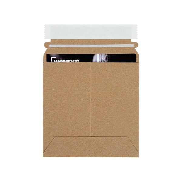 6 x 6'' Kraft Self-Seal Stayflats Plus Mailers, 200PK