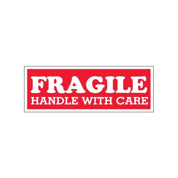1-1/2 x 4'' - ''Fragile - Handle With Care'' Labels