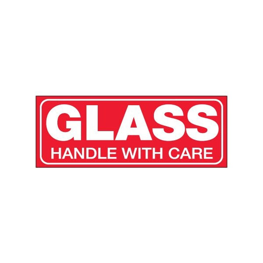 1-1/2 x 4'' - ''Glass - Handle With Care'' Labels