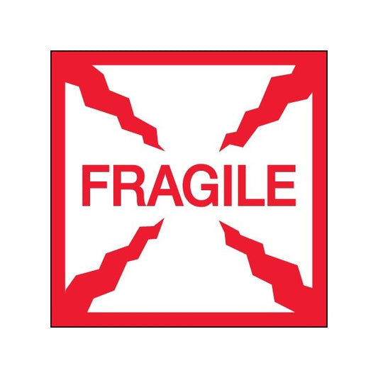 4 x 4'' - ''Fragile'' Labels, Style 2, 500PK