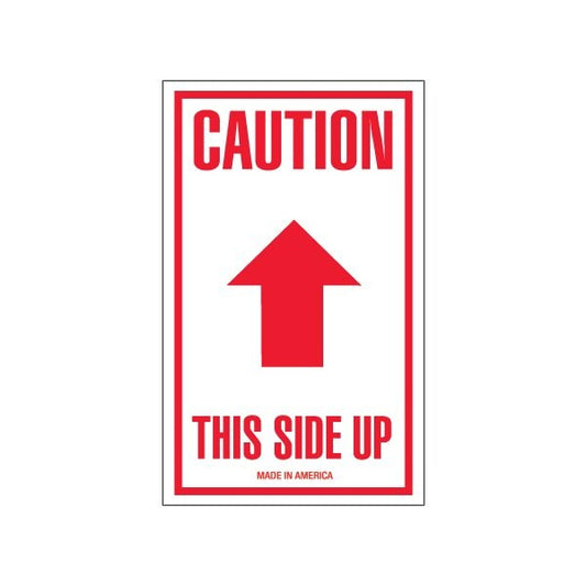3 x 5'' - ''Caution - This Side Up'' Arrow Labels