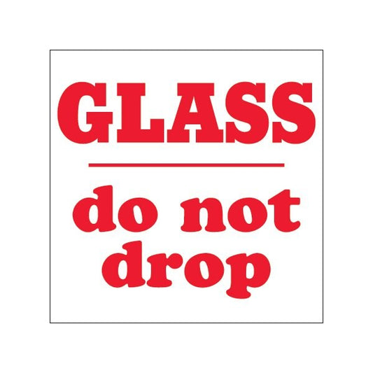 4 x 4'' - ''Glass - Do Not Drop'' Labels