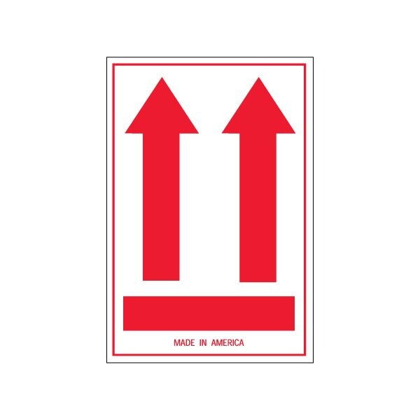 4 x 6'' - Two Red Arrows Over Red Bar Arrow Labels