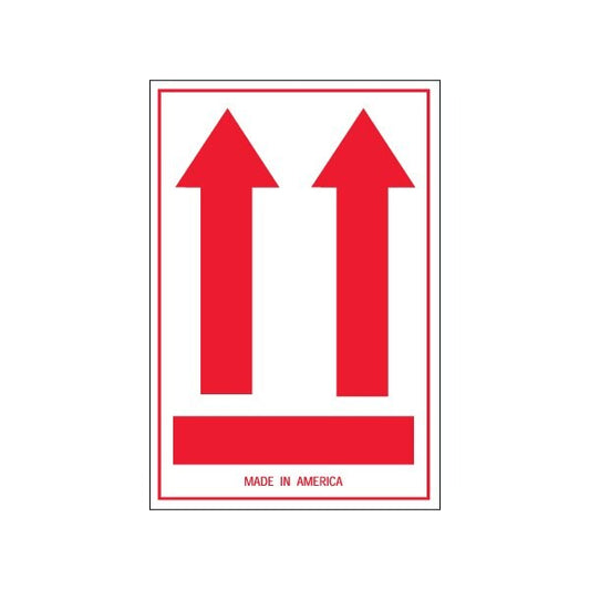 4 x 6'' - Two Red Arrows Over Red Bar Arrow Labels